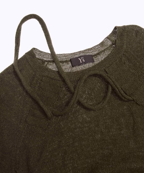 90s Y's rope design laine wool knit