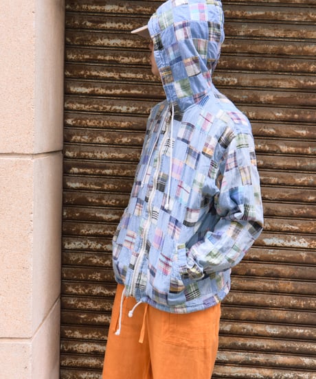 90s patchwork cotton hoodie jacket