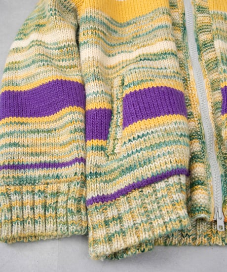 00s tail design hoodie knit/fleece jacket