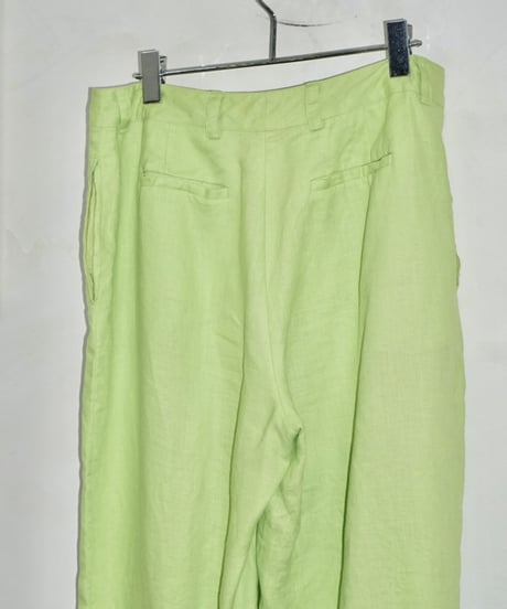 lime green linen baggy pants