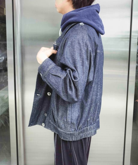 80s made in Paris double breasted denim jacket