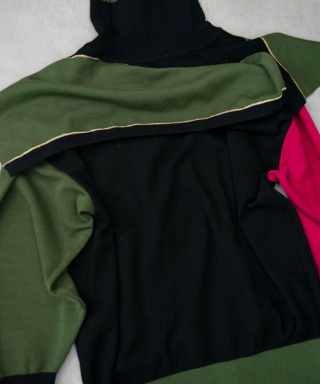 80s DEUXROCHE deformation design wool knit