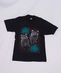 80s vtg raccoon slim Tee