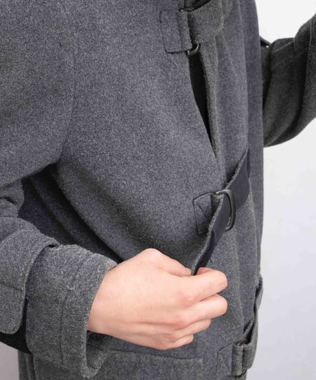 JUN MEN 90s velcro wool long coat