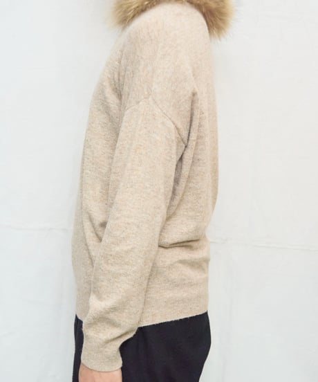 detachable fur neck knits
