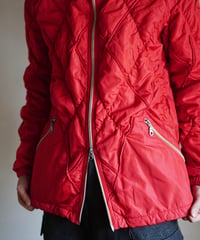 00s Marithe Francois Girbaud gathered pattern down jacket (red)
