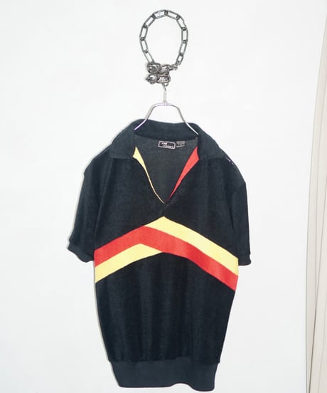 90s vtg trico color pile polo