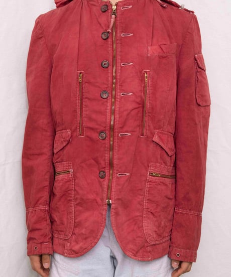 00s DIESEL after dye cotton/linen tech jacket