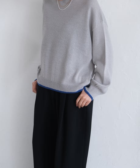 【AURA】和紙ニット　ウール混P/O  #gray