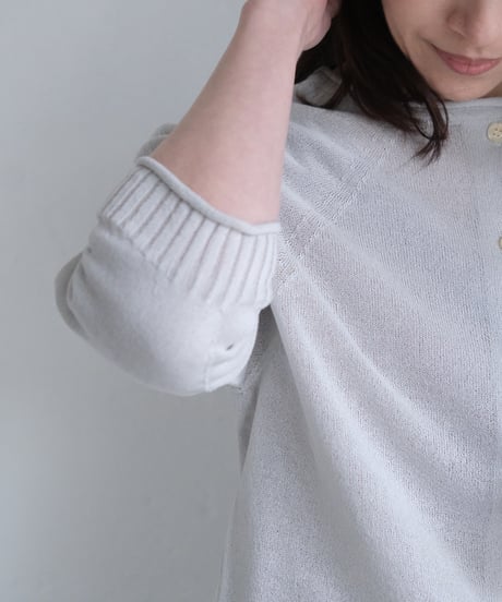 【AURA】和紙 2wayカーディガン　#white/ice gray/pink