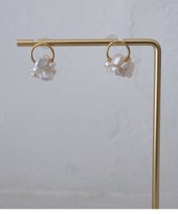 petal randum circle stud pierce/non hole pierce
