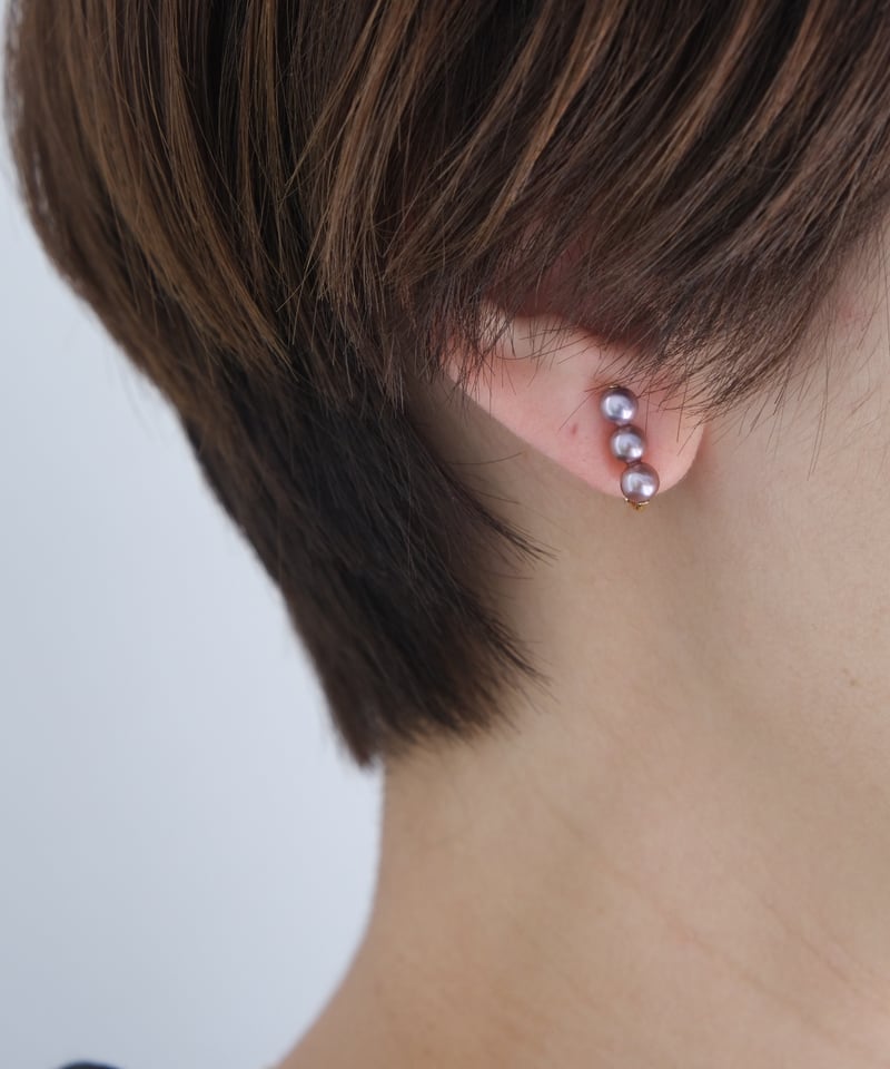 plum stud pierce/non hole pierce | AURA