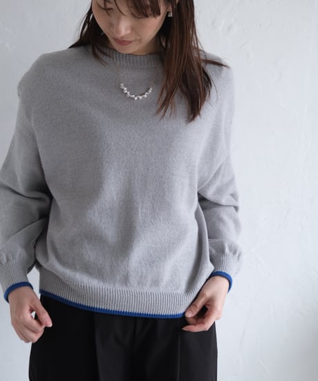 【AURA】和紙ニット　ウール混P/O  #gray