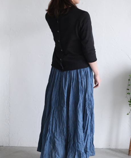 【AURA】和紙 2wayカーディガン　#lime green/navy /black