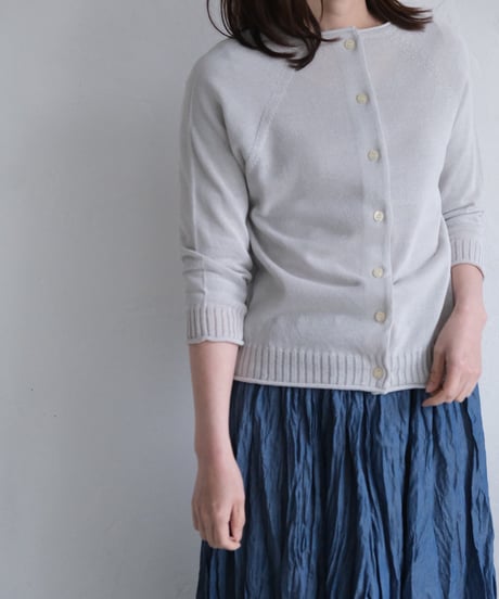 【AURA】和紙 2wayカーディガン　#white/ice gray/pink