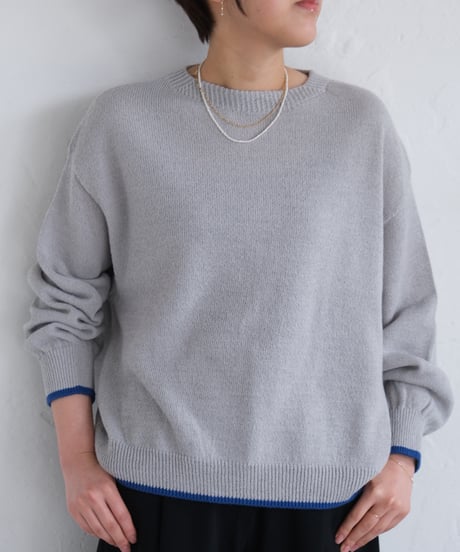 【AURA】和紙ニット　ウール混P/O  #gray