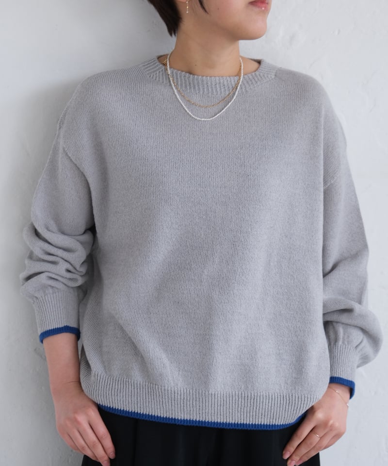 AURA】和紙ニット ウール混P/O #gray | AURA