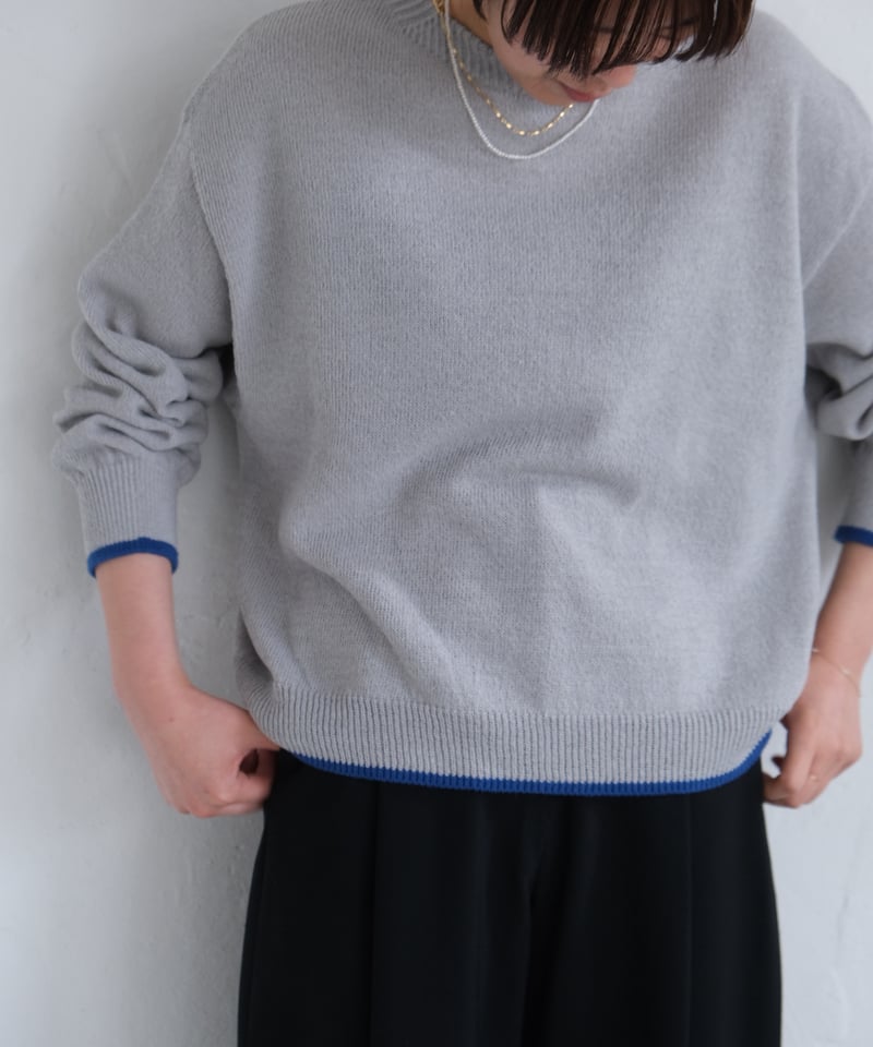 AURA】和紙ニット ウール混P/O #gray | AURA