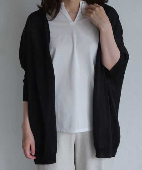 【AURA】和紙ニット2way ロングカーディガン