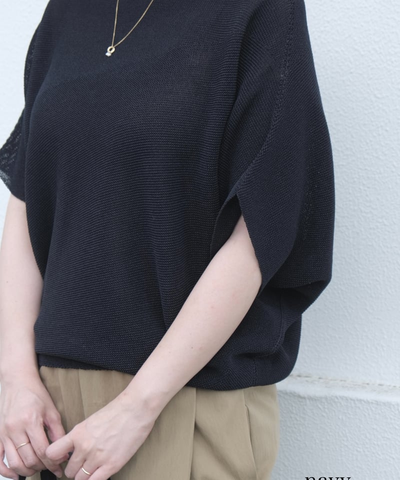 AURA】和紙ニット アシンメトリーP/O #khaki/navy/black | AURA