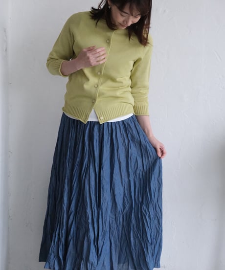 【AURA】和紙 2wayカーディガン　#lime green/navy /black
