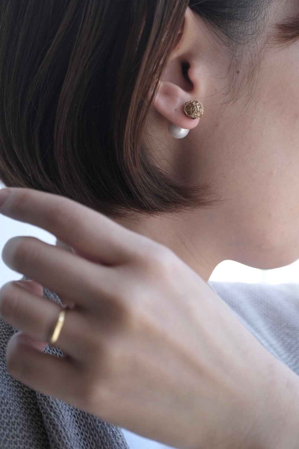 crochet L × back catch pierce | AURA