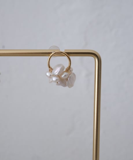 petal randum circle stud pierce/non hole pierce