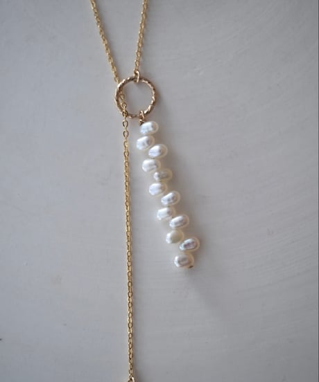 rice random SS mantel necklace