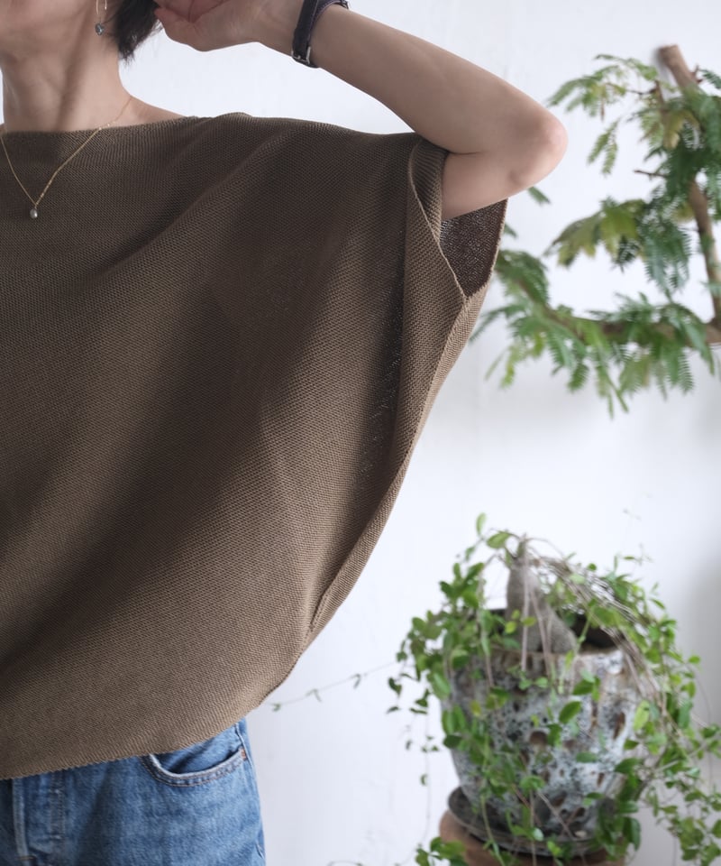 AURA】和紙ニット アシンメトリーP/O #khaki/navy/black | AURA