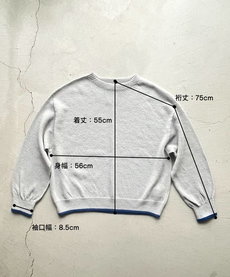 【AURA】和紙ニット　ウール混P/O  #black×charcoal