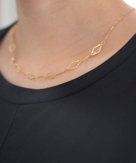 Akoya diamond chain necklace