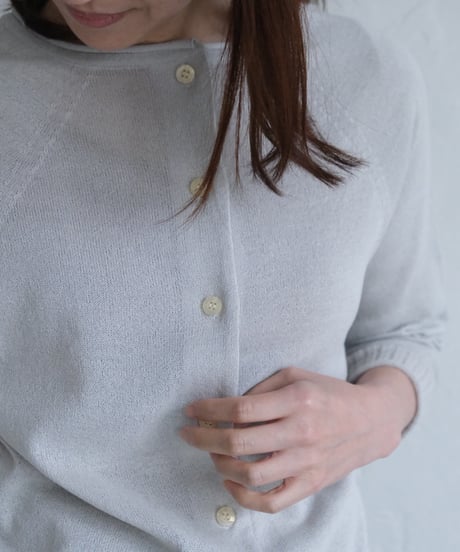 【AURA】和紙 2wayカーディガン　#white/ice gray/pink
