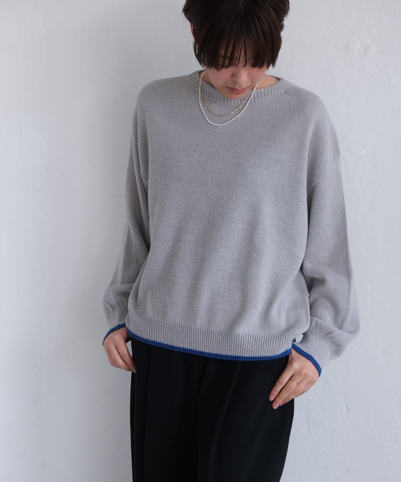 AURA】和紙ニット ウール混P/O #gray | AURA