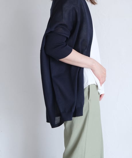 【AURA】和紙ニット2way ロングカーディガン