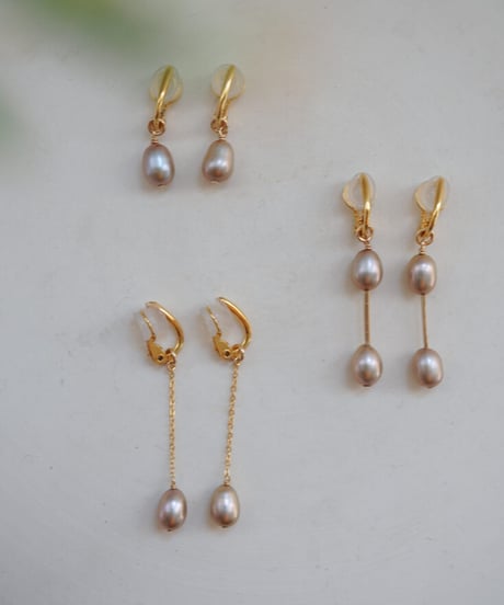 Egg Bronze long earring