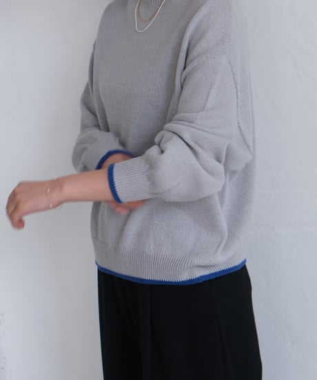 【AURA】和紙ニット　ウール混P/O  #gray