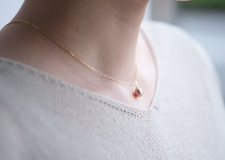egg simple necklace   #champagne