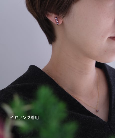 plum stud pierce/non hole pierce