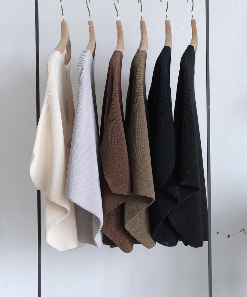 AURA】和紙ニット アシンメトリーP/O #khaki/navy/black | AURA