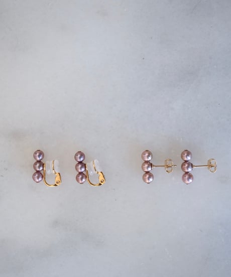 plum stud pierce/non hole pierce