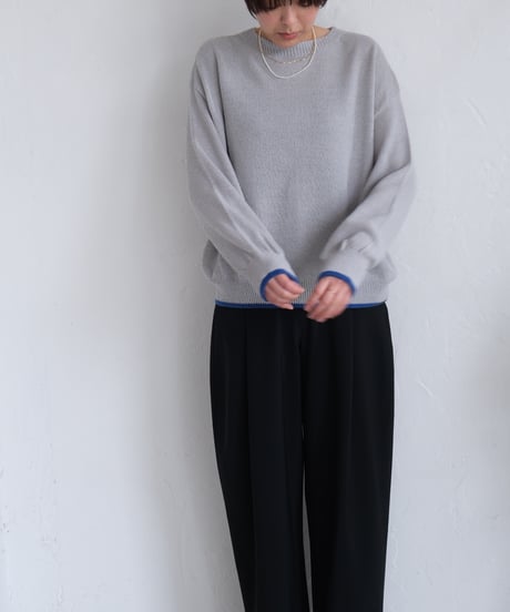 【AURA】和紙ニット　ウール混P/O  #gray