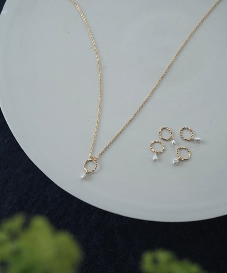Akoya ame ring necklace