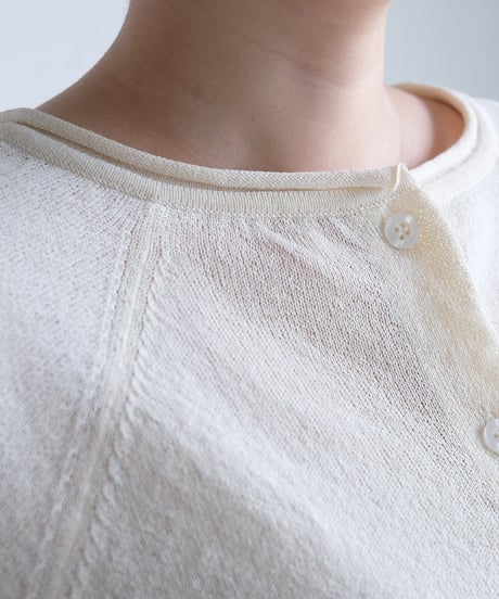 【AURA】和紙 2wayカーディガン　#white/ice gray/pink
