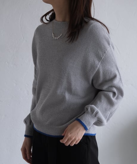 【AURA】和紙ニット　ウール混P/O  #gray