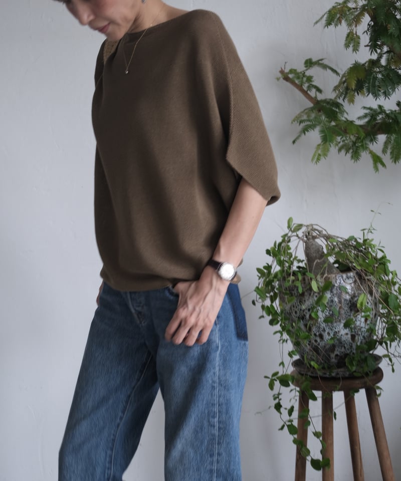 amachi アマチ　和紙ニット　　（cristaseya auralee） amachi. 【値下げ】amachi． Horizontal Knit ニット 012KW-4 黄