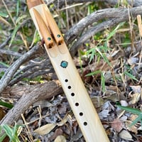 Native American Flute by Quetzalcoatlmusicマヤ・ダブルフルート keyC（440Hz)イエローシダー＆アベンチュリン、マラカイト
