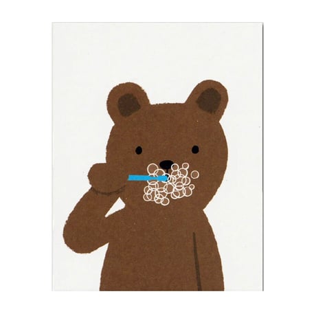 Lisa Jones Studio Brushing Bear CARD [LJ-7]