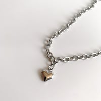 cat collar｜heart neckless［ silver ］