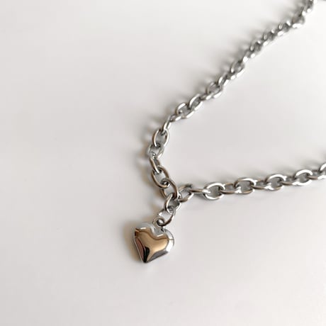 cat collar｜heart neckless［ silver ］
