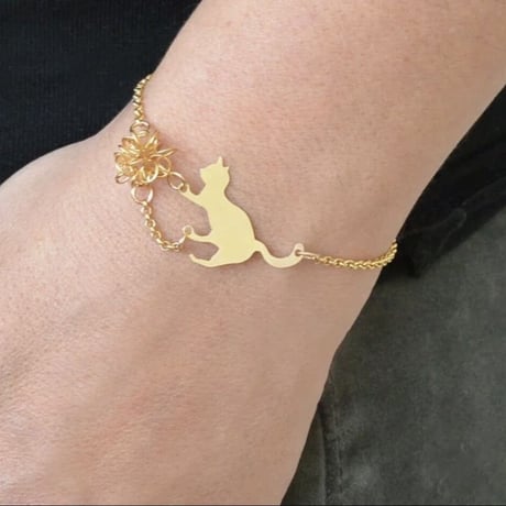 bracelet｜playing cats［ gold ］